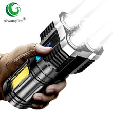 Load image into Gallery viewer, 4-core Super Bright Flashlight Rechargeable.
