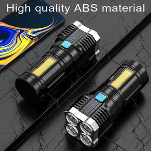 4-core Super Bright Flashlight Rechargeable.